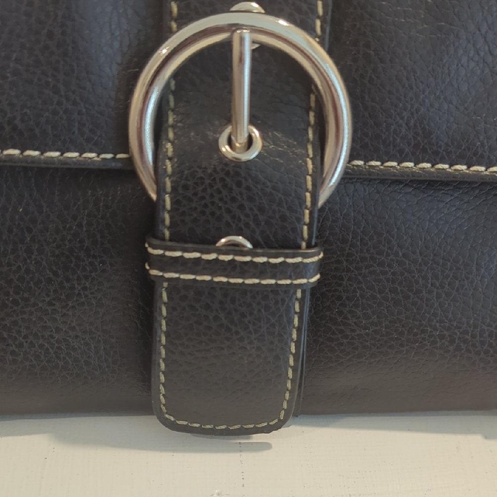Bath & Body Works Black Leather Clutch with Silver Buckle NWOT - Picture 3 of 10